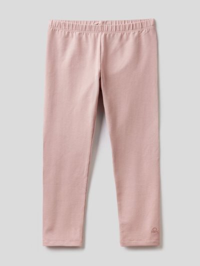 Kids' Benetton Stretch Cotton Leggings Soft Pink | NZ830507