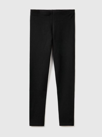 Kids' Benetton Stretch Cotton Logo Leggings Black | NZ130751