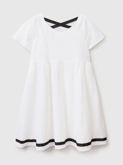 Kids' Benetton Stretch Cotton Short Dress White | NZ167956