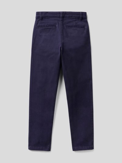 Kids' Benetton Stretch Cotton Slim Fit Chinos Dark Blue | NZ341859