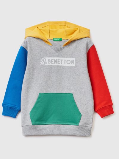 Kids' Benetton Stretch Organic Cotton Hoodie Multi-color | NZ646141