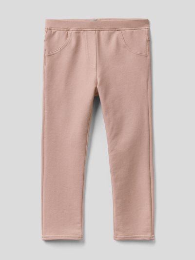 Kids' Benetton Stretch Sweat Jeggings Soft Pink | NZ408218