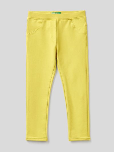 Kids' Benetton Stretch Sweat Jeggings Yellow | NZ556038