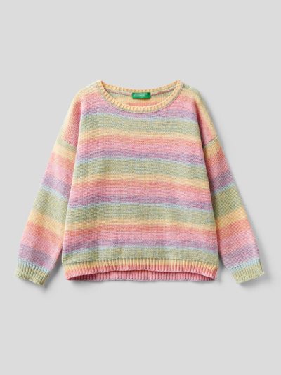 Kids' Benetton Striped Chenille Sweaters Multi-color | NZ559583