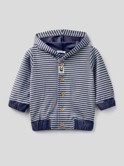 Kids' Benetton Striped Hoodie Dark Blue | NZ355895
