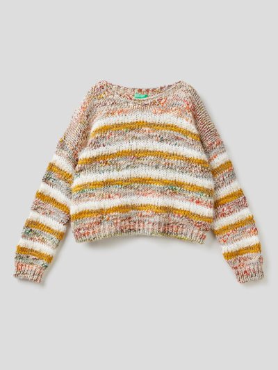 Kids' Benetton Striped Lurex Sweaters Multi-color | NZ066894
