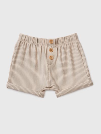 Kids' Benetton Striped Shorts Beige | NZ289395