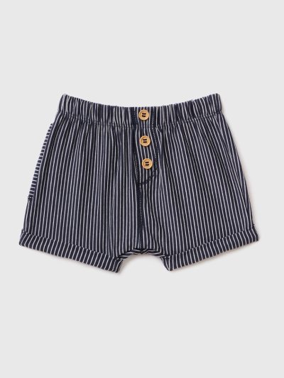 Kids' Benetton Striped Shorts Dark Blue | NZ300950