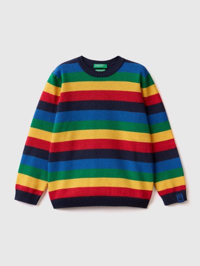 Kids' Benetton Striped Tricot Sweaters Multi-color | NZ622060