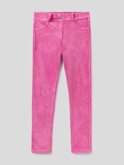 Kids' Benetton Super Skinny Chenille Trousers Cyclamen | NZ155553