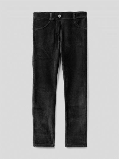 Kids' Benetton Super Skinny Chenille Trousers Black | NZ327747