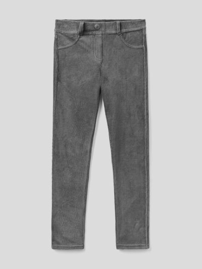 Kids' Benetton Super Skinny Chenille Trousers Dark Grey | NZ933662