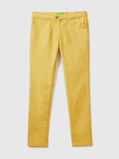 Kids' Benetton Super Skinny Trousers Yellow | NZ608519