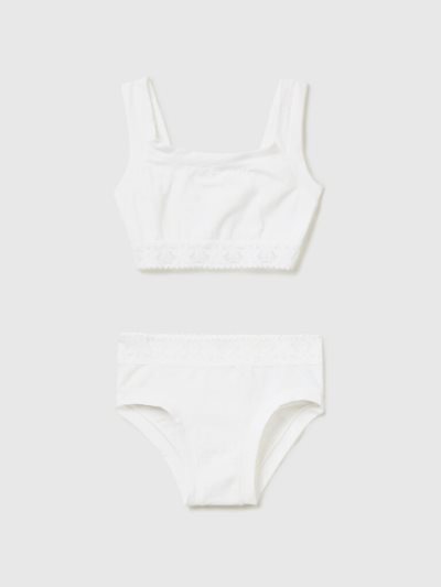 Kids' Benetton Super Stretch Organic Cotton Suit Matching Sets White | NZ575519