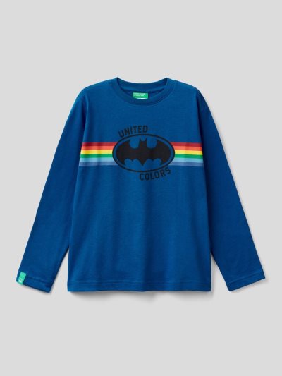 Kids' Benetton Superhero ©&™dc Comics Long Sleeve T-shirts Bright Blue | NZ151573
