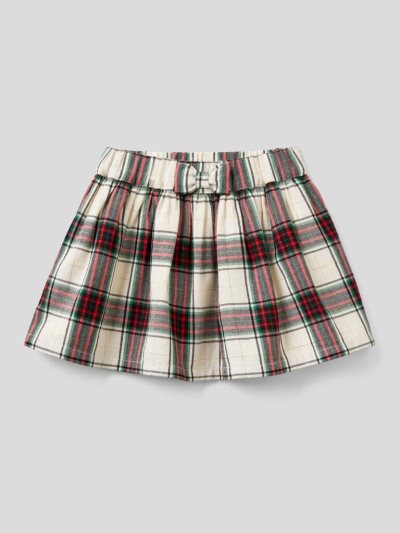 Kids' Benetton Tartan Flannel Skirts Creamy White | NZ258127