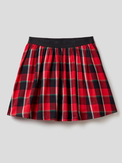 Kids' Benetton Tartan Flannel Skirts Red | NZ088458