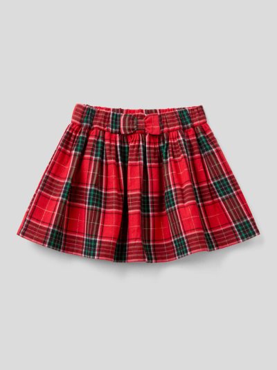 Kids' Benetton Tartan Flannel Skirts Red | NZ736454