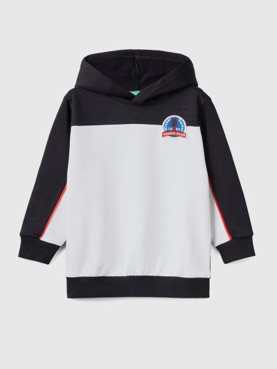Kids' Benetton Technical Fabric Hoodie Black | NZ548476