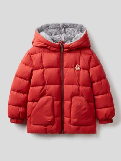 Kids' Benetton Teddy Interior Padded Jackets Red | NZ245069