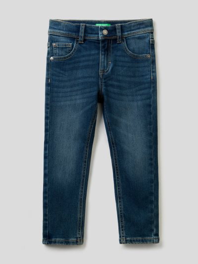 Kids' Benetton Thermal Skinny Fit Jeans Dark Blue | NZ616053