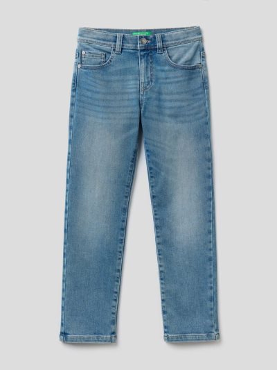 Kids' Benetton Thermal Slim Fit Jeans Sky Blue | NZ882062