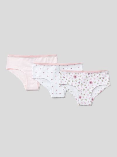 Kids' Benetton Three Pairs Of Stretch Cotton Briefs Soft Pink | NZ274682