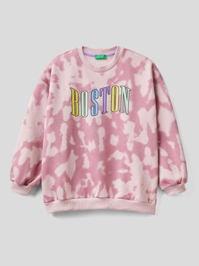 Kids' Benetton Tie-dye Long Sleeve Sweatshirt Pink | NZ811854