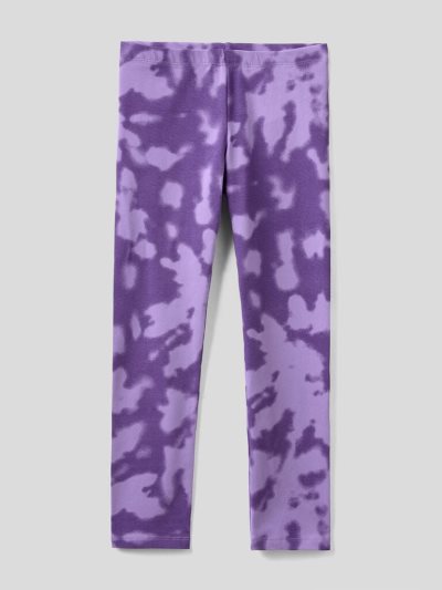 Kids' Benetton Tie-dye Stretch Cotton Leggings Violet | NZ006880