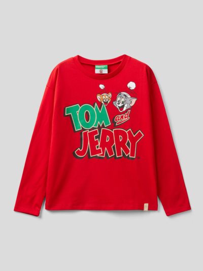 Kids' Benetton Tom & Jerry Christmas Long Sleeve T-shirts Red | NZ023201