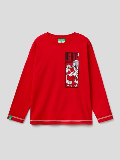 Kids' Benetton Tom & Jerry Christmas Long Sleeve T-shirts Red | NZ176609