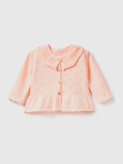 Kids' Benetton Tricot Collar Cardigan Soft Pink | NZ670042