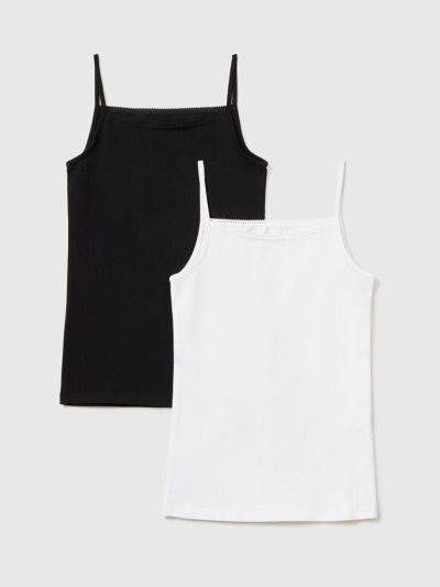 Kids' Benetton Two Camisoles Stretch Cotton Tanks Multi-color | NZ435167
