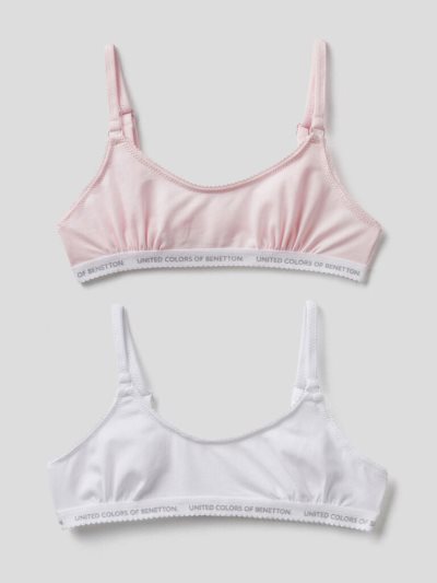 Kids' Benetton Two Stretch Cotton Bras Multi-color | NZ757424