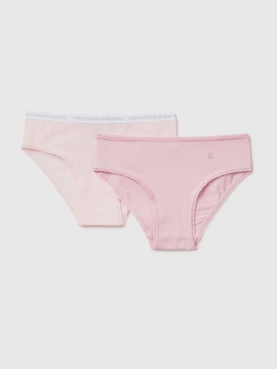 Kids' Benetton Two Stretch Cotton Briefs Multi-color | NZ797528
