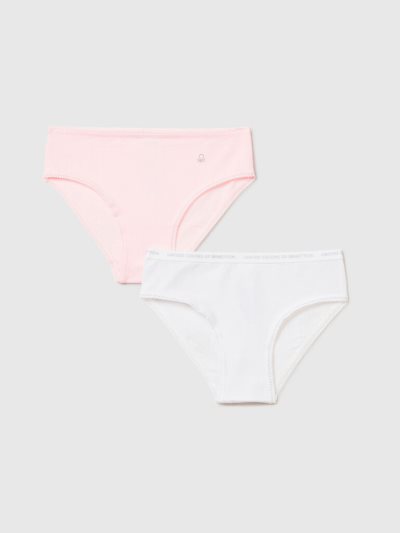 Kids' Benetton Two Stretch Cotton Briefs Multi-color | NZ890779