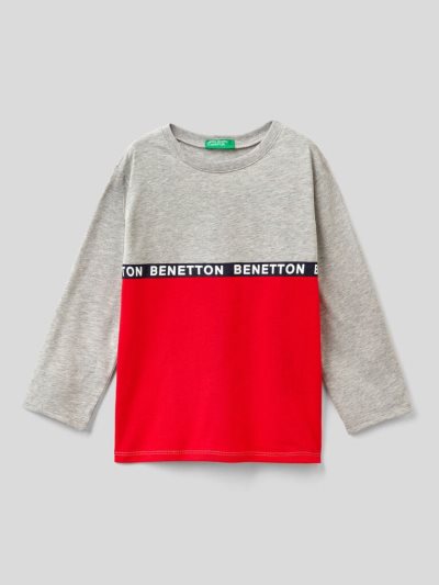 Kids' Benetton Two-tone Long Sleeve T-shirts Grey | NZ020702