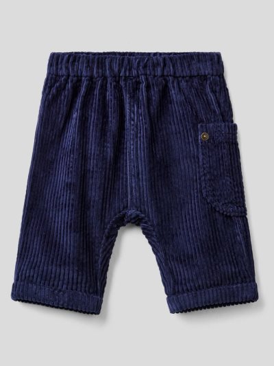 Kids' Benetton Velvet Pocket Trousers Dark Blue | NZ298966