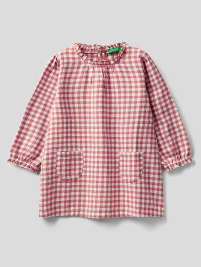 Kids' Benetton Vichy Flannel Dress Pink | NZ261528