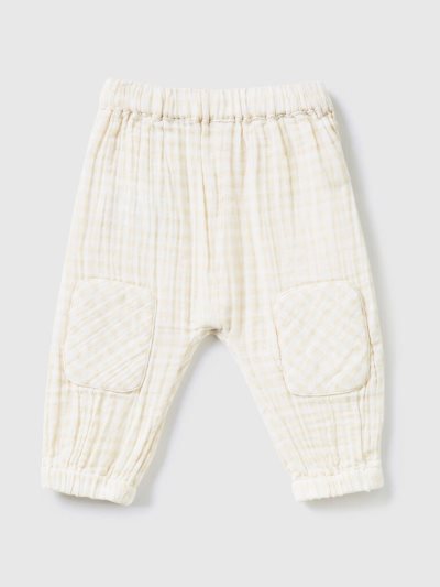 Kids' Benetton Vichy Pure Cotton Trousers White | NZ416680