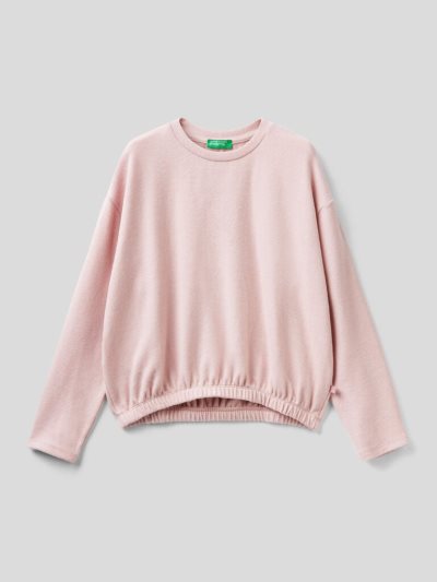 Kids' Benetton Viscose Blend Long Sleeve T-shirts Soft Pink | NZ173572