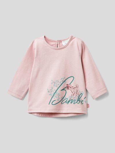 Kids' Benetton Warm Bambi Print T Shirts Pastel Pink | NZ104850
