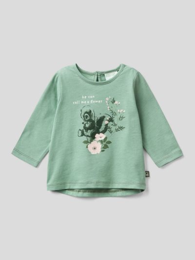 Kids' Benetton Warm Bambi Print T Shirts Light Green | NZ451257