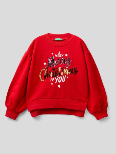 Kids' Benetton Warm Christmas Sweatshirt Red | NZ826306