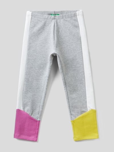 Kids' Benetton Warm Color Block Leggings Grey | NZ342825