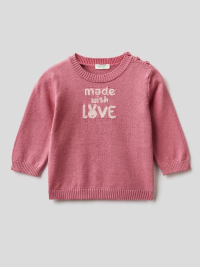 Kids' Benetton Warm Cotton Inlay Sweaters Dark Mauve | NZ916571