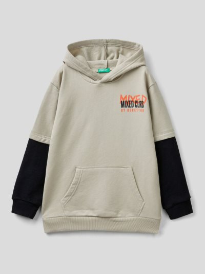 Kids' Benetton Warm Double Sleeves Hoodie Beige | NZ858743