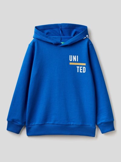 Kids' Benetton Warm Hoodie Bright Blue | NZ594474