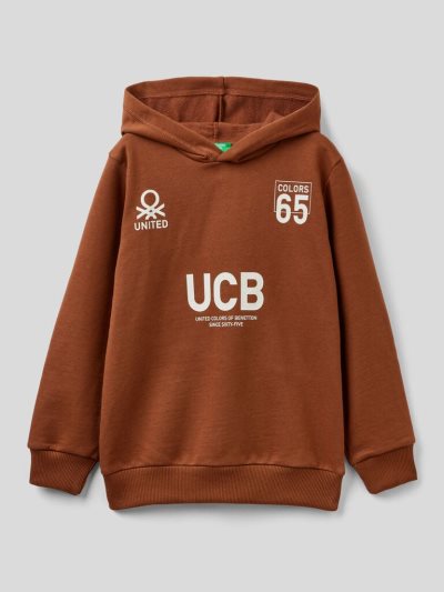 Kids' Benetton Warm Hoodie Brown | NZ711105
