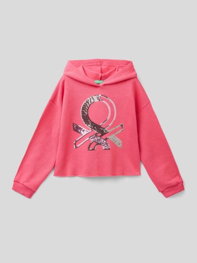 Kids' Benetton Warm Hoodie Fuchsia | NZ091330